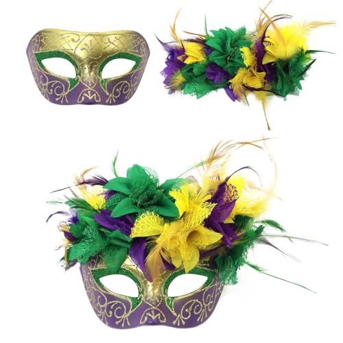 PLCPDM Maskerade Gefiederte Maske Frauen Venezianer Maske Party/Bälle Prom/Hochzeit/Wanddekoration Mardi Gras Kostümmaske von PLCPDM