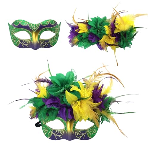 PLCPDM Maskerade Gefiederte Maske Frauen Venezianer Maske Party/Bälle Prom/Hochzeit/Wanddekoration Mardi Gras Kostümmaske von PLCPDM