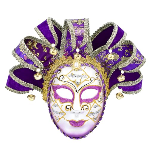 PLCPDM Maskerade-Kostüm Vintage Venezianer Narren Karneval Cosplay Halloween Party für Damen Herren von PLCPDM