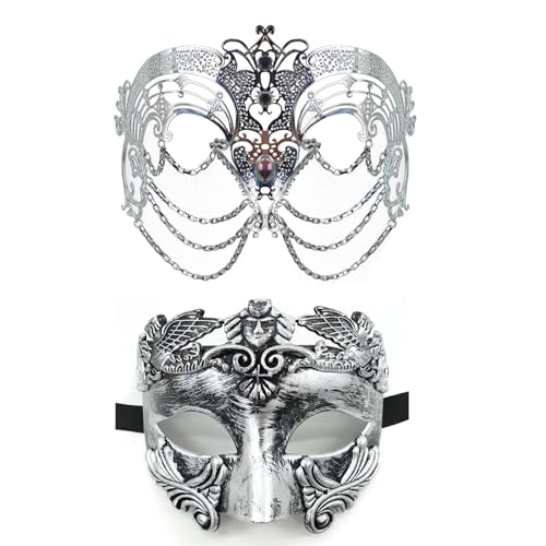 PLCPDM Metallkette Maskerade Augenmaske Paar Maskerade Maske Halbgesichtsmaske Für Männer Frauen Maskerade Kostümzubehör von PLCPDM