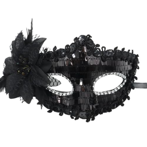 PLCPDM Pailletten Maskerade Maske Venezianer Maske Für Frauen Mädchen Halloween Weihnachten Halbgesicht Maske Augenmaske Cosplay Requisiten von PLCPDM