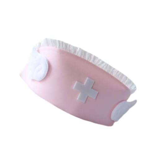 PLCPDM Stilvolle Krankenschwestermütze, Halloween, Cosplay, Kostüm, Zubehör, Flügeldekoration, Themenparty, Stillhut für Frauen PLCPDM Stilvolle Krankenschwestermütze, Halloween, Cosplay, Kostüm, Zubehör, Flügeldekoration, Themenparty, Stillhut für Frauen von PLCPDM
