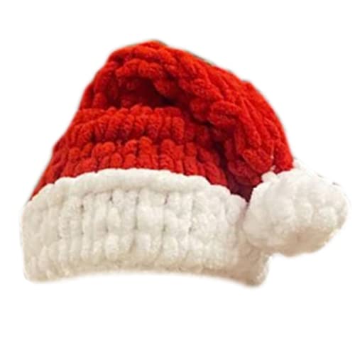 PLCPDM Weihnachten Gestrickte Faltige Mütze Santa Geschenke Erhöhen Verdickte Ohren Kappen Weihnachtsbedarf von PLCPDM