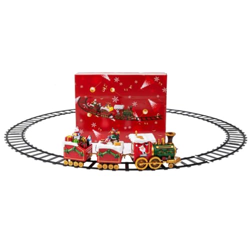 PLCPDM Weihnachtslokomotive Spielzeugzug Set für Weihnachtsbaumschmuck Weihnachtsmann Zug mit Musik und Licht Partyzubehör von PLCPDM