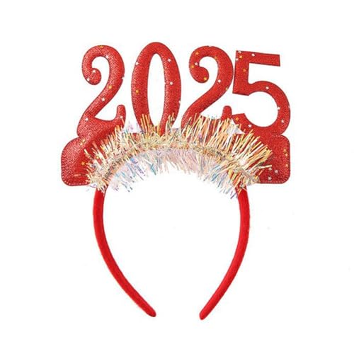 PLGEBR Happy New Year Stirnbänder Haarschmuck 2025 New Stirnband Clip Niedliche Mädchen Accessoires Mädchen Haarspange Stirnband Kopfschmuck von PLGEBR