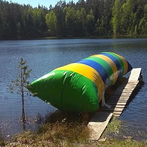 PLJKIHED Aufblasbares Wasserkatapult, Wassertrampolin-Sprungsack, Wassersprungplattform, aufblasbarer Sprungsack, aufblasbarer Sprungsack für Erwachsene und Kinder, 3 x 4 m/9,8 x 13,1 Fuß Stabilize von PLJKIHED