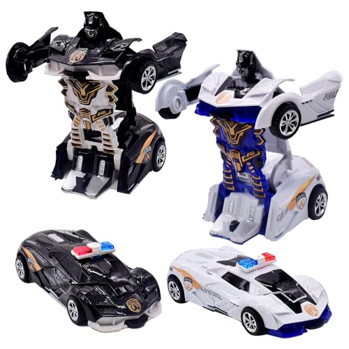 Deformierter Auto Spielzeug, 2 Stück 2-in-1 Transform Auto Roboter Spielzeug für Kinder, Transformation Action Figure Geschenkidee von PLLBMXTI