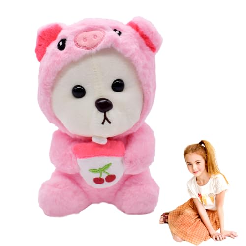 PLLBMXTI Kuscheltier Teddybär Plüschtier Schwein Stofftier, Teddybär Schwein Weiche Puppe Geschenk, Schwein Plüschkissen Spielzeug für Jungen und Mädchen (Rosa 23cm) von PLLBMXTI