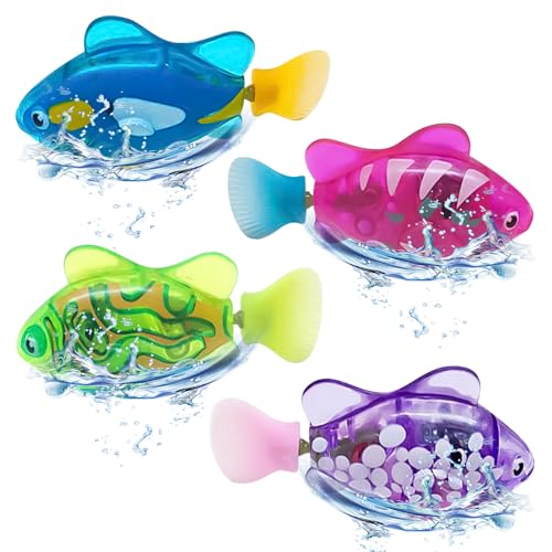 PLLYPE Robo Fische für Kinder, 4 Stück Fisch-Roboter für die Badewanne, Fisch Badewanne Spielzeug Elektrisch mit Leuchtende für 0 1 2 3 Jahre Jungen Mädchen, Badewanne und Schwimmbad PLLYPE Robo Fische für Kinder, 4 Stück Fisch-Roboter für die Badewanne, Fisch Badewanne Spielzeug Elektrisch mit Leuchtende für 0 1 2 3 Jahre Jungen Mädchen, Badewanne und Schwimmbad von PLLYPE