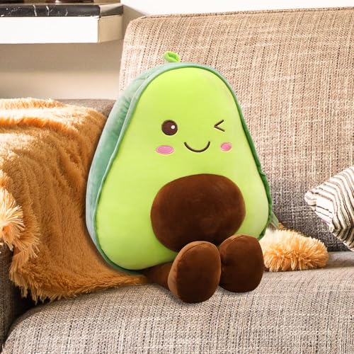 PLLYPE Avocado Kuscheltier 30CM, Avocado Kissen, Avocado Plüschtier, Avocado Plüsch, Kissen Stofftiere, Squishmallow, Avocado Spielzeug für Kinder, Erwachsene Geschenk Ostern Karneval Kindertag von PLLYPE