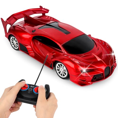 PLLYPE Ferngesteuertes Auto Kinder, 2.4 GHz Auto Spielzeug RC Car, Hochgeschwindigkeits RC Auto Spielzeug mit Fernbedienung, Auto Ferngesteuert ab 3 4 5 6 Jahre für Jungen, Mädchen, Kinder von PLLYPE