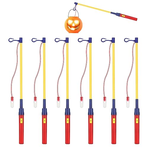 PLLYPE LED Elektronischer Laternenstab, 6 Stück Kinder Laternenstab mit LED für St Martin, LED Laternenstab Elektrisch für Kinderpartys, Sankt Martin, Halloween, Kostümpartys, Weihnachten von PLLYPE