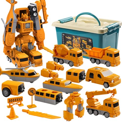 PLLYPE 26PCS Magnetischer Verformung Roboter, Magnetische Transformers Spielzeug, Magnetische Bauwelt Auto Spielzeug mit Aufbewahrungsbox, Kreativitätspuzzle Bausteine Spielzeug für 3+ Jungen Mädchen von PLLYPE