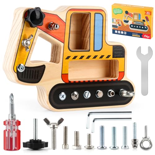 PLLYPE Montessori Holz Schraubbrett, Bagger Spielzeug Holz Schraubbrett, Schraubbretts Kinder, Montessori Spielzeug ab 3 Jahre für Kinder, Mädchen, Junge PLLYPE Montessori Holz Schraubbrett, Bagger Spielzeug Holz Schraubbrett, Schraubbretts Kinder, Montessori Spielzeug ab 3 Jahre für Kinder, Mädchen, Junge von PLLYPE