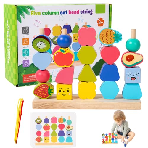 PLLYPE Montessori Spielzeug ab 2 3 4 5 Jahre, Holzspielzeug mit Steckspiel Fädelspiel Bausteinen, Geschenk für Baby Jungen Mädchen Spielsachen PLLYPE Montessori Spielzeug ab 2 3 4 5 Jahre, Holzspielzeug mit Steckspiel Fädelspiel Bausteinen, Geschenk für Baby Jungen Mädchen Spielsachen von PLLYPE