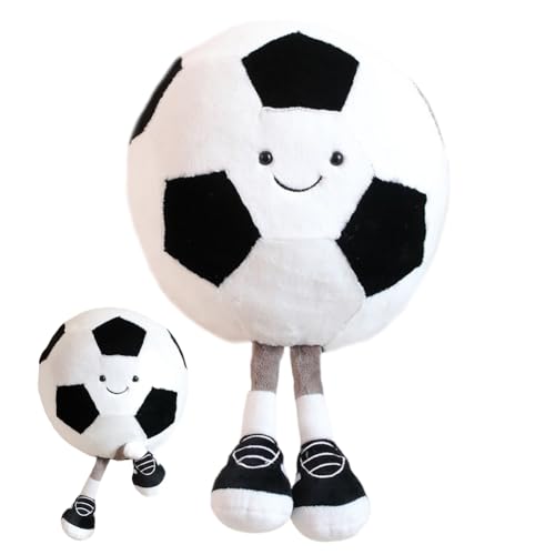 PLNVNVP Plüsch Fußball Spielzeug,Fußball Plüschtier Spielzeug,Fußball Plüschkissen, Fußball Kissen Weich Flauschig, Cartoon Plush Doll,Plüsch Spielzeug-25cm von PLNVNVP