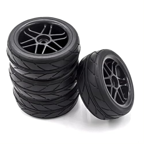 Für HSP Für Tamiya Für TT02 Für Sakura Für Kyosho 4 Stücke Hartplastik 1/10 RC On-Road Solide Räder Und Reifen 12mm Hex RC Drift Für Rallye Auto RC Buggy Reifen von PLOQAZEH