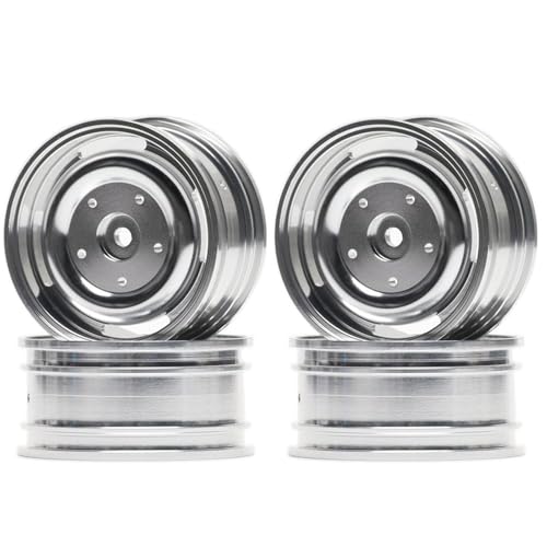 Für Sakura Für Traxxas Für Tamiya Für HPI Für HSP Für RedCat 4 Stücke 1,9 "Aluminium 52 Mm Rc Drift Räder Felgen 3mm Offset Für 1/10 RC Auto Teil Auf Der Straße RC Autoteile(Silver) von PLOQAZEH