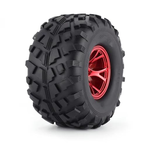 Für Tamiya Für Tt02 Für Wltoys Für Traxxas Für TRX4 Für Axial Für SCX10 Für D90 1/10 4-teiliger 132-mm-2,2-Zoll-Felgengummiradsatz RC Buggy Reifen(Type-B Red) von PLOQAZEH