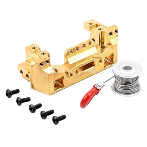 Für Traxxas Für TRX4 Für 1/10 RC Crawler CNC Messing Front Stoßstange Mit Servo Halterung 25T Lenkgetriebe Servo Winde Rad RC Autoteile von PLOQAZEH