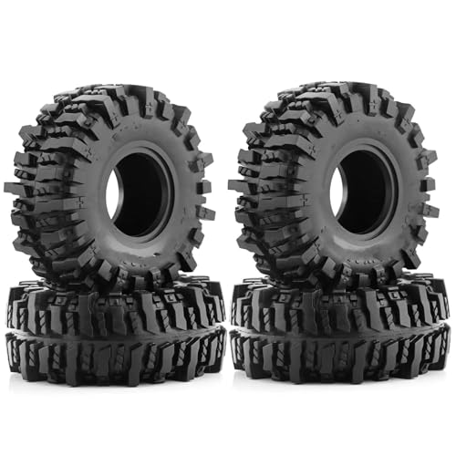 Für Axial Für SCX10 90046 Für AXI03007 Für TRX4 Für Redcat Für Gen8 1:10 RC Crawler Car Gummifelsenreifen Radreifen 4PCS Reifen RC Buggy Reifen von PLOQAZEH