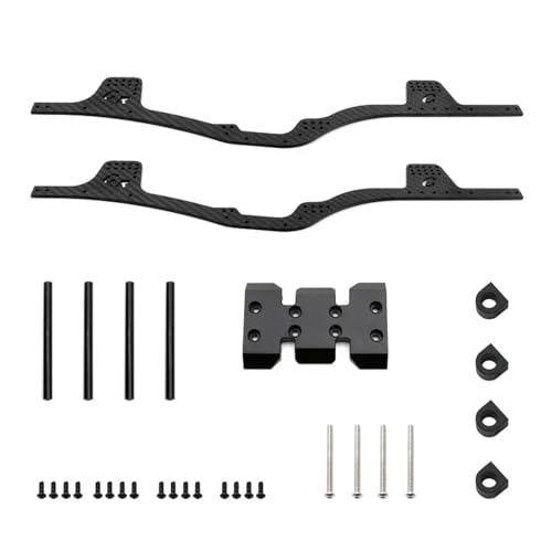 PLOQAZEH Für Axial Für SCX10 Für SCX10 II 90046 Für 1/10 RC Crawler Upgrade Teile Carbon Faser Für Chassis Kit Rahmen Träger RC Autoteile(Black) von PLOQAZEH