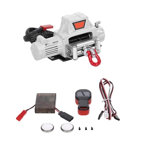 PLOQAZEH Für Axial Für SCX10 Für TRX4 Für TRX6 Gen8 90046 1:10 RC Crawler Auto Upgrade Teile RC Metall Winde Wireless Remote Controller System RC Autoteile(White) von PLOQAZEH