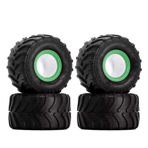 PLOQAZEH Für Axial Für SCX24 Für FMS Für FCX24 Für AX24 4PCS 70 * 38mm Für Monster Truck Felge Reifen Set Für 1/24 RC Crawler Auto RC Buggy Reifen(Green) von PLOQAZEH