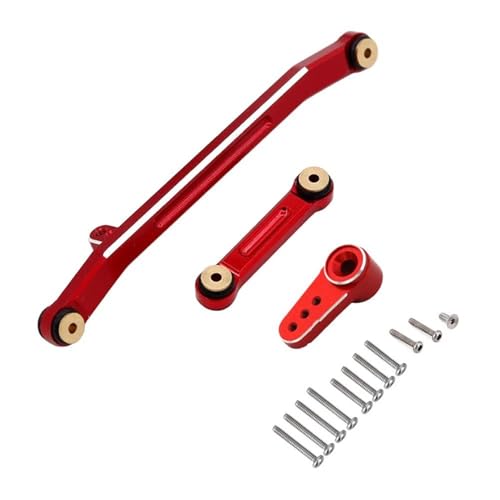 PLOQAZEH Für Axial Für SCX24 Für Riegel Für C10 Für JLU Für Gladiator Für Bronco Für 1/24 RC Crawler Auto Metall Stee Link Stange Mit Ball Ende RC Autoteile(Red) von PLOQAZEH