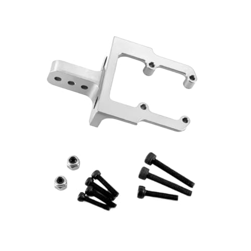 PLOQAZEH Für Axial Für Scx10 II 1/10 Upgrades Teile Metallic Hinten Erhöhte Servo Halterung Ständer 90046 AR44 SCX10Pro Achse RC Auto Zubehör RC Autoteile(Silver) von PLOQAZEH