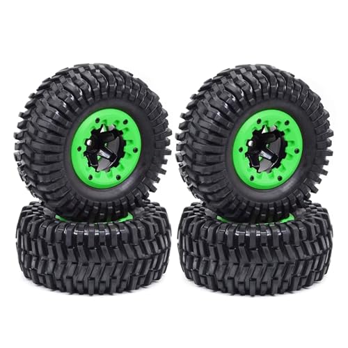 PLOQAZEH Für DBX-10 Für Slash Für ARRMA Für SENTON Short Course Truck Auto 7544/7545 Für Racing Rc Räder Reifen 65mm Felge 12mm Hex Adapter Für 1/10 RC Buggy Reifen(Green,4pcs) von PLOQAZEH