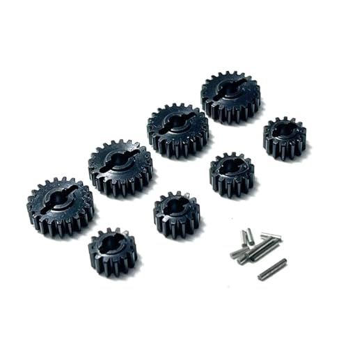 PLOQAZEH Für FMS Für FCX24 1/24 RC Auto Metallteile Vorder- Und Hinterachsen Ausgang Stahl Zahnräder RC Auto Upgrade Teile Modifiziertes Zubehör DIY Teile RC Autoteile(Black) von PLOQAZEH