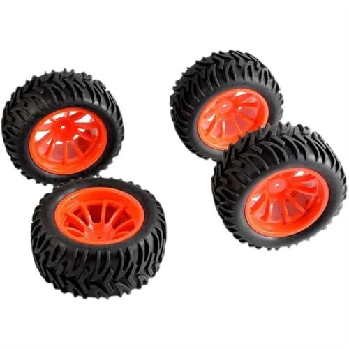 Für HSP Für HPI 94108 94111 94188 4pc 1/10 Off-Road Auto LKW Reifen 55 * 120MM Kunststoff Felge Gummi Reifen RC Buggy Reifen(Red) von PLOQAZEH