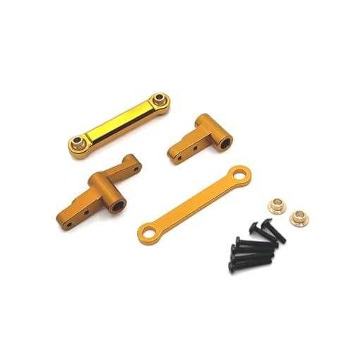 PLOQAZEH Für MJX 14209 14210 1/14 1 Set Metall Lenkung Gruppe Lenkung Montage RC Auto Upgrade Teile Zubehör RC Autoteile(Yellow) von PLOQAZEH