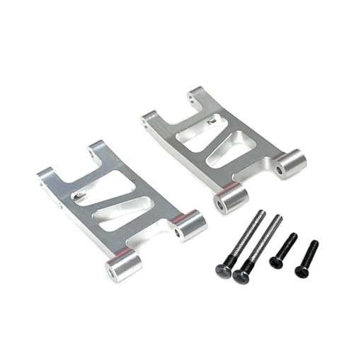 PLOQAZEH Für Mjx Für Hyper Go 1/14 14301 14302 14303 Fernbedienung Auto Geändert Zubehör Teile Verbesserte Metall Rear Lower Für Schaukel Arm RC Autoteile(Silver) von PLOQAZEH