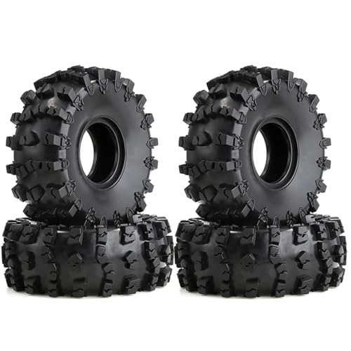 PLOQAZEH Für TRX-4 Für Axial Für SCX10 90046 Für D90 Für Voodoo Für KLR Für 1/10 RC Crawler 4Pcs 2,2 "Beadlock Felge Gummi Reifen Set RC Buggy Reifen(Color6) von PLOQAZEH