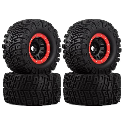 PLOQAZEH Für TRXS Für Sledge Für Summit Für E-Revo Für Arrma Für Mojave Für Kraton Für HPI Für Savage Für 1/7 1/8 1/10 RC Auto Rad Reifen RC Buggy Reifen(Red) von PLOQAZEH