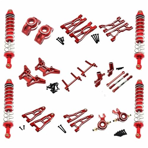 PLOQAZEH Für UD1201 Für UD1202 Für UD-12PRO Für 1/12 RC Car Upgrade Teile Zubehör Absorber Aufhängung Arm Shock Tower Link RC Autoteile(Red) von PLOQAZEH