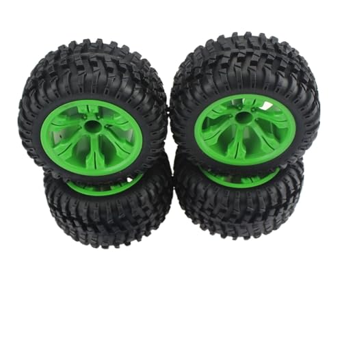 PLOQAZEH Für WLtoys 12428 Für WLtoys 12427 1:12 Off-Road Auto Rad Felgen RC Gummi Auto Reifen RC Spielzeug Zubehör RC Buggy Reifen(Green) von PLOQAZEH