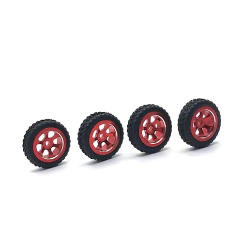 PLOQAZEH Für WLtoys 284131 Für K969 979 989 999 Für P929 939 1/28 RC Auto Teile Metall Upgrade Für Racing Rad Weiche Reifen Haut RC Buggy Reifen(Red) von PLOQAZEH