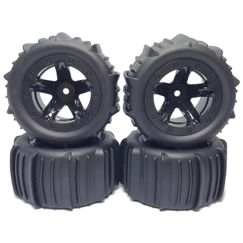 PLOQAZEH Für Wltoys 144001 124018 Für HBX Für MJX Für ZWN Für SMAX 1625 Für RH1635 4 Stücke RC 1/16 1/14 Für Buggy Reifen Hex 12mm Reifen Räder RC Buggy Reifen(Black) von PLOQAZEH