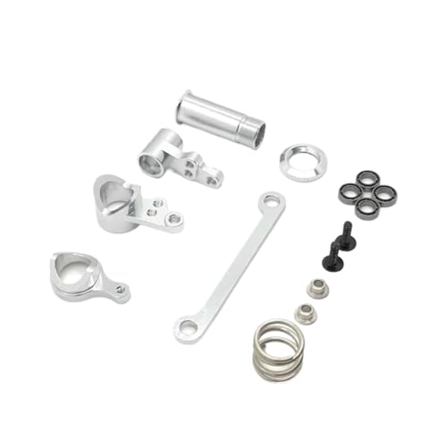 PLOQAZEH Für Wltoys 144001 144002 144010 124007 124016 124018 124019 Metall Lenkung Komponenten Lenkung Montage RC Auto Upgrades Teile RC Autoteile(Silver) von PLOQAZEH