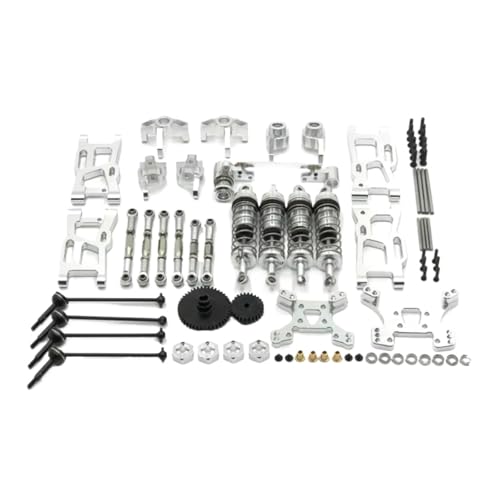 PLOQAZEH Für Wltoys 144001 144002 144010 124017 124019 Metall-Upgrade-Teile-Umbausätze Für Schwingarm-Stoßdämpfersatz RC-Autozubehör RC Autoteile(White) von PLOQAZEH