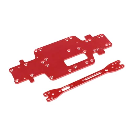 PLOQAZEH Für Wltoys 284161 284010 284131 K989 K979 K969 1/28 Metall Für Chassis Bodenplatte Und Zweite Bodenplatte RC Auto Upgrade Teil RC Autoteile(Red) von PLOQAZEH