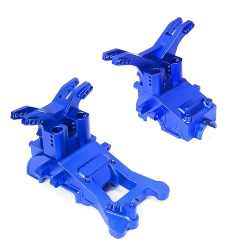 PLOQAZEH RC Autoteile Für Arrma Für Big Für Rock Für Granite Für Senton 1/10 Für Typhon 1/8 3S Metall Vorne Und Hinten Getriebegehäuse Getriebe Upgrade Teile Zubehör(Blue) von PLOQAZEH