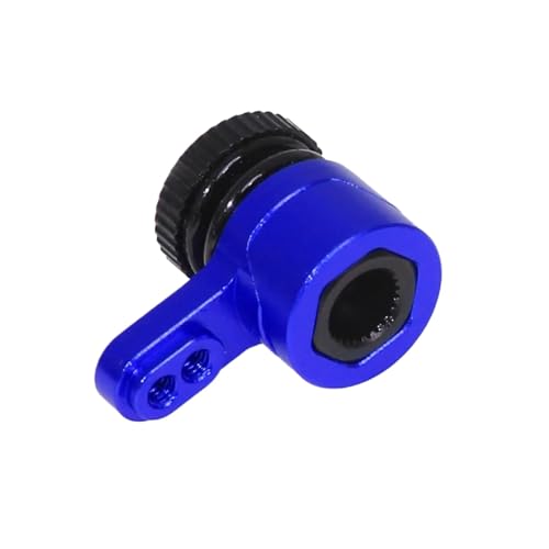 PLOQAZEH RC Autoteile Für Arrma Für Granite Für Grom Für Typhon Für Grom Für Losi Für Mini Für LMT 1/18 Upgrade Teile Zubehör Metall 25T Servo Arm Servo Saver Set(Blue) von PLOQAZEH