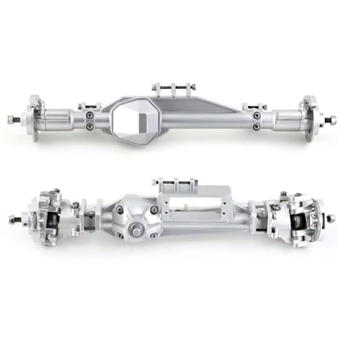 PLOQAZEH RC Autoteile Für Axial Für RBX10 Für Ryft 1/10 Metall Komplette Vordere Hinterachse RC Crawler Auto Upgrade Teile Zubehör(Silver,Front and Rear) von PLOQAZEH