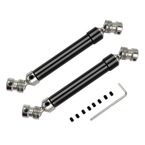 PLOQAZEH RC Autoteile Für Axial Für SCX10 Für D90 Für HSP 1/10 Metall CVD Antriebswelle Für Universal Joint 112-152 Mm Antriebswelle Geeignet RC Auto Teile(Black) von PLOQAZEH