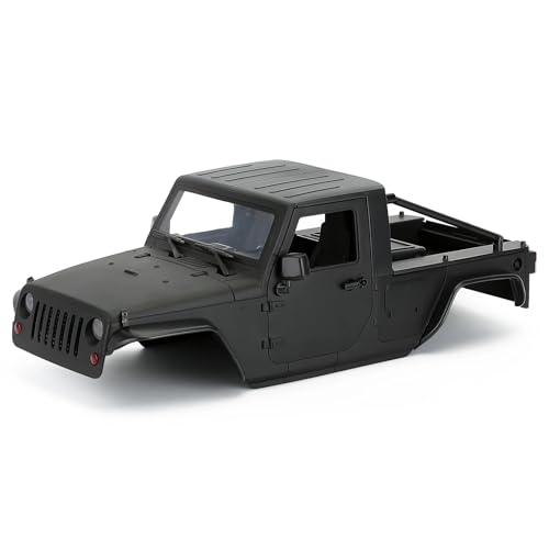 PLOQAZEH RC Autoteile Für Axial Für SCX10 Für SCX10 II 90046 Für Wrangler 1/10 RC Crawler Auto 12,3 In 313mm Radstand Für Pickup Körper Shell Unmontiert Kit(Black) von PLOQAZEH