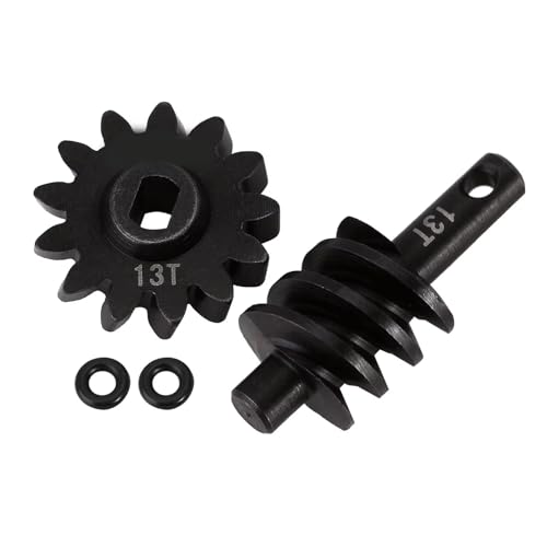 PLOQAZEH RC Autoteile Für Axial Für SCX24 1/24 Overdrive Underdrive Schnecke Differential Achse Stahl Zahnräder 12T 13T 14T 16T RC Crawler(13t) von PLOQAZEH